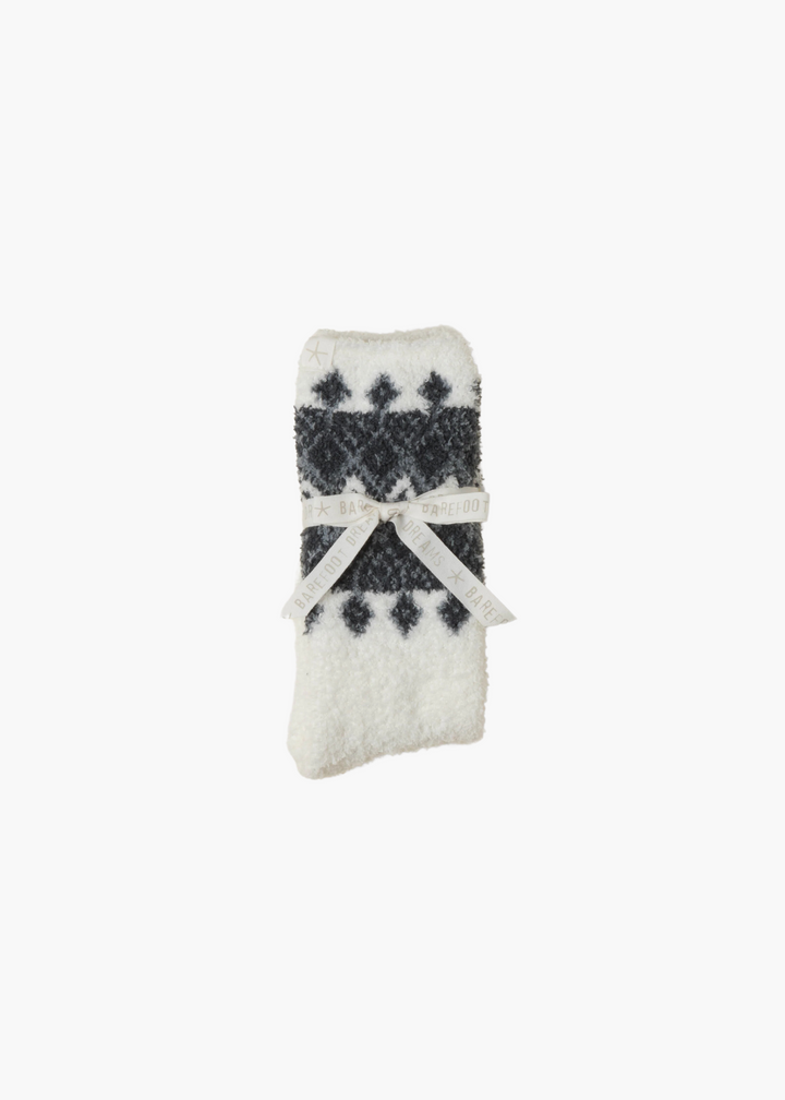 CozyChic® Fair Isle Socks - Pearl Multi-FINAL SALE