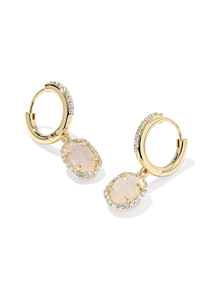 Daphne Crystal Frame Huggie Earrings