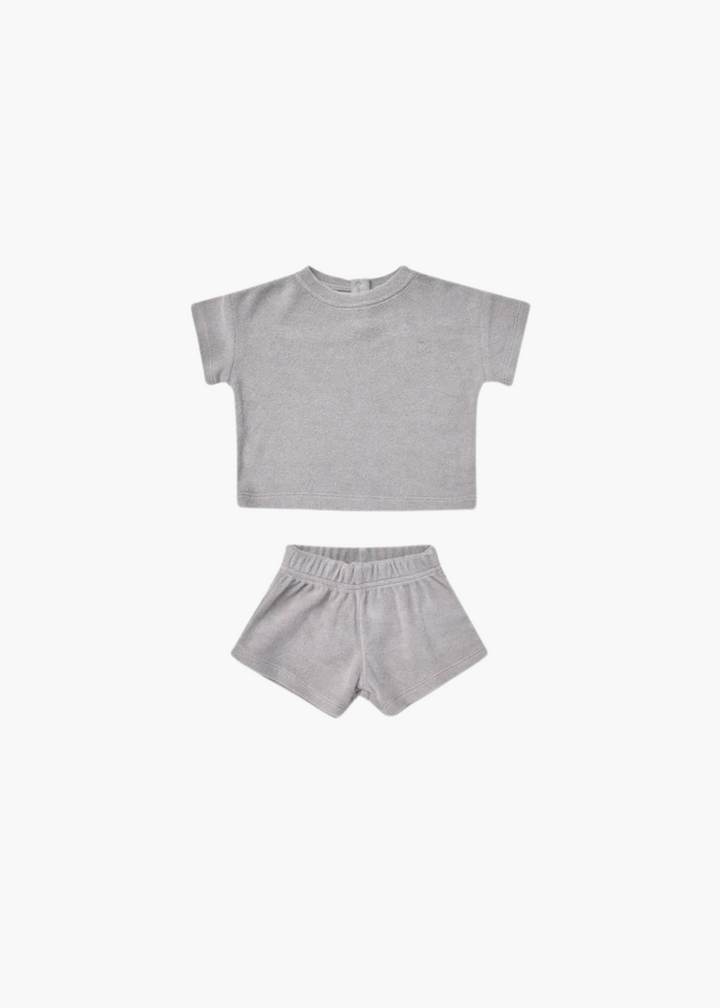 terry tee + shorts set || periwinkle - FINAL SALE