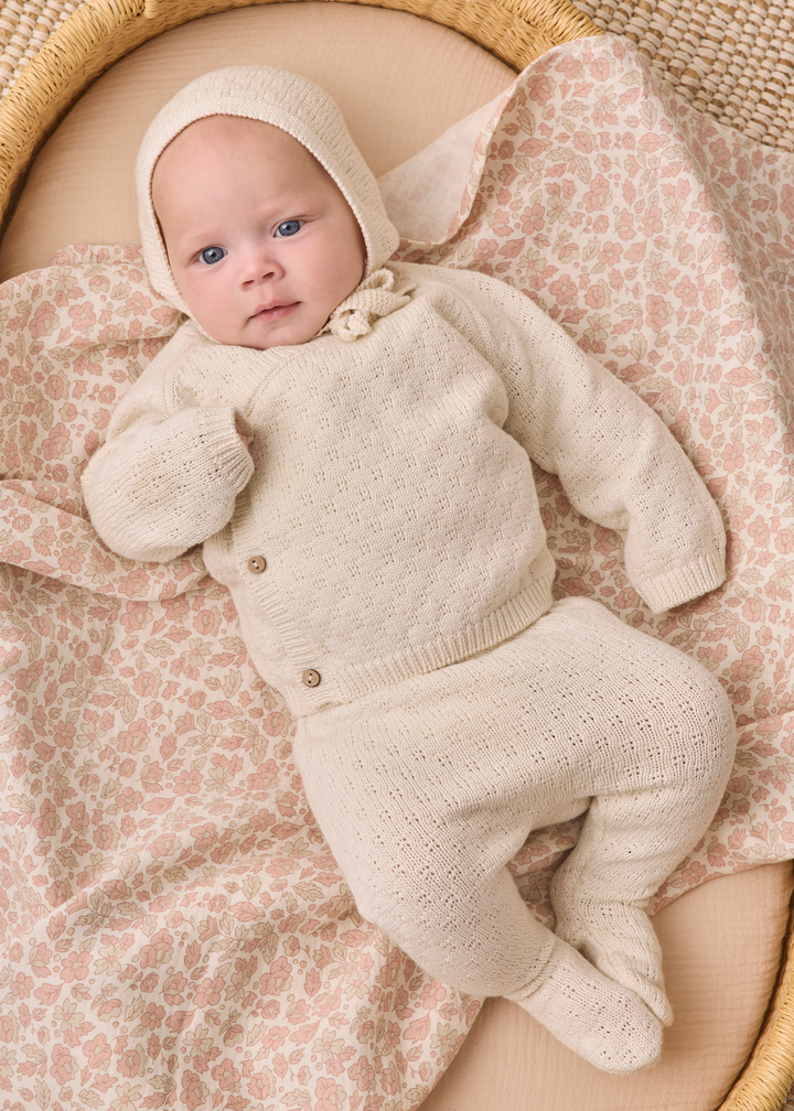 Knit Wrap Top + Pant Set || Natural