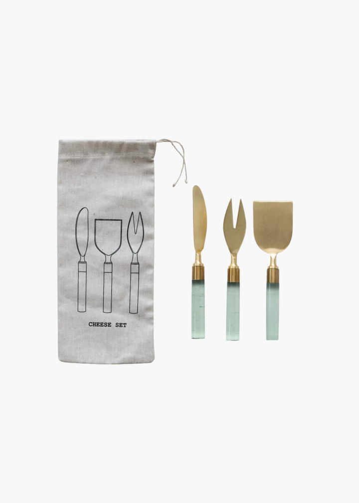 Green Acrylic Cheese Servers