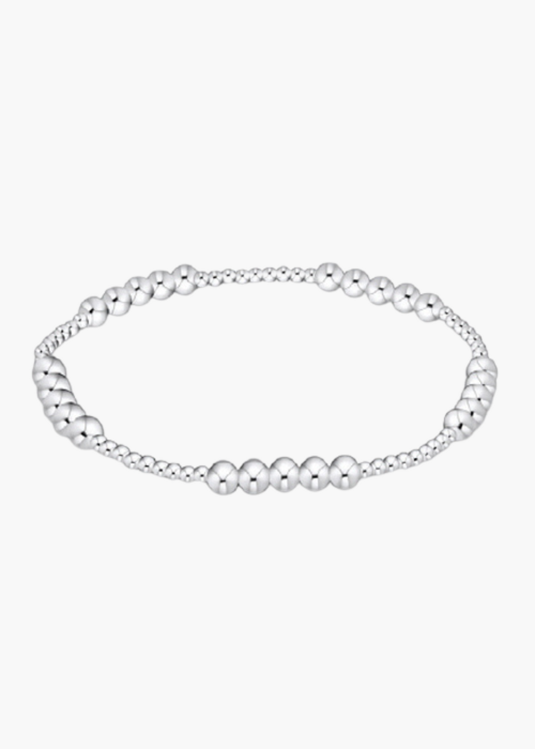 Classic Blissful Pattern 2mm Bead Bracelet - 4mm Sterling