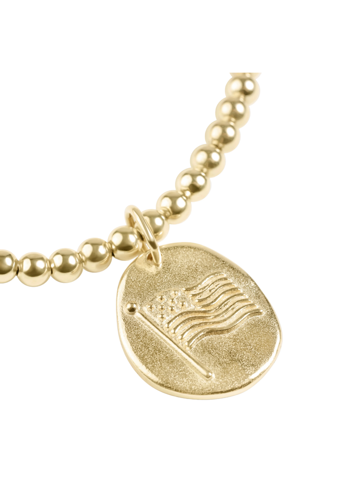 Classic Gold 3mm Bracelet - Inspire America Gold Disc