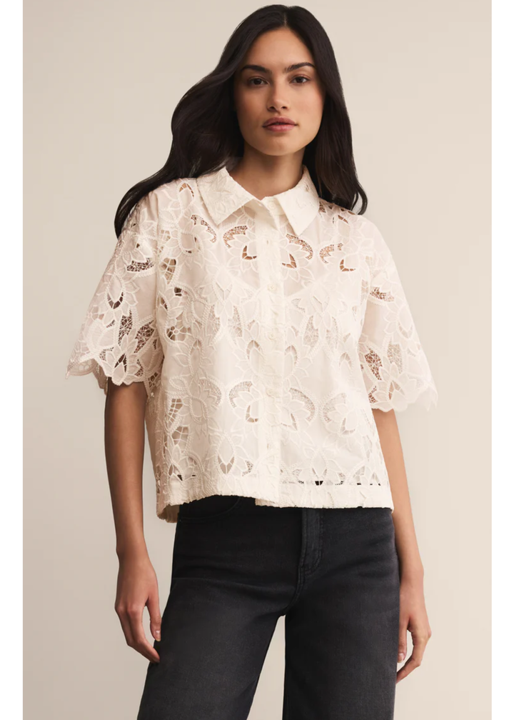 Midnight Embroidered Top