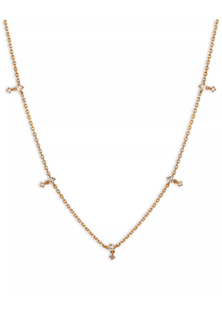 Diamond Drop Station Necklace