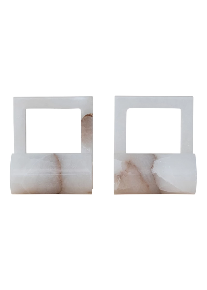 Alabaster Bookend Set