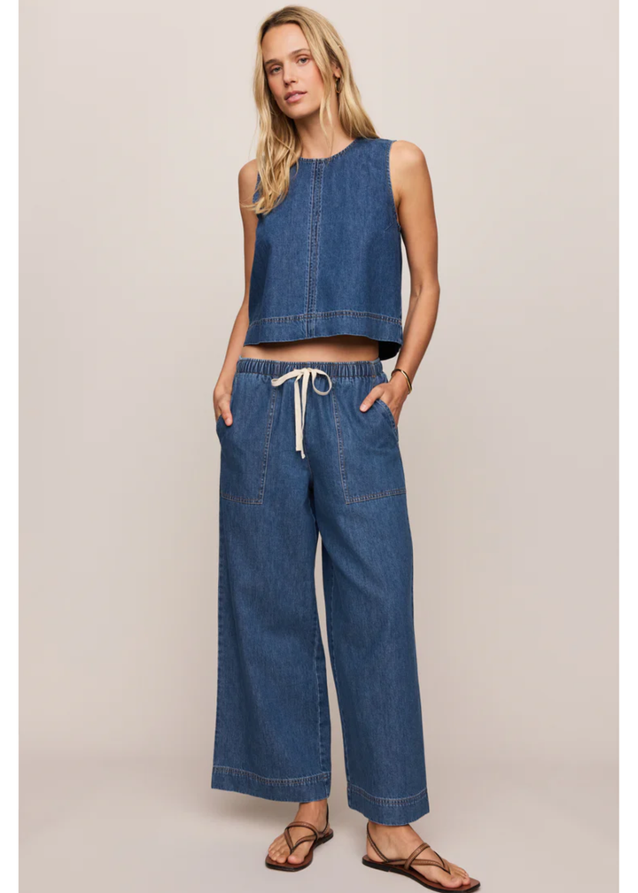 Sun Seeker Denim Cropped Tank