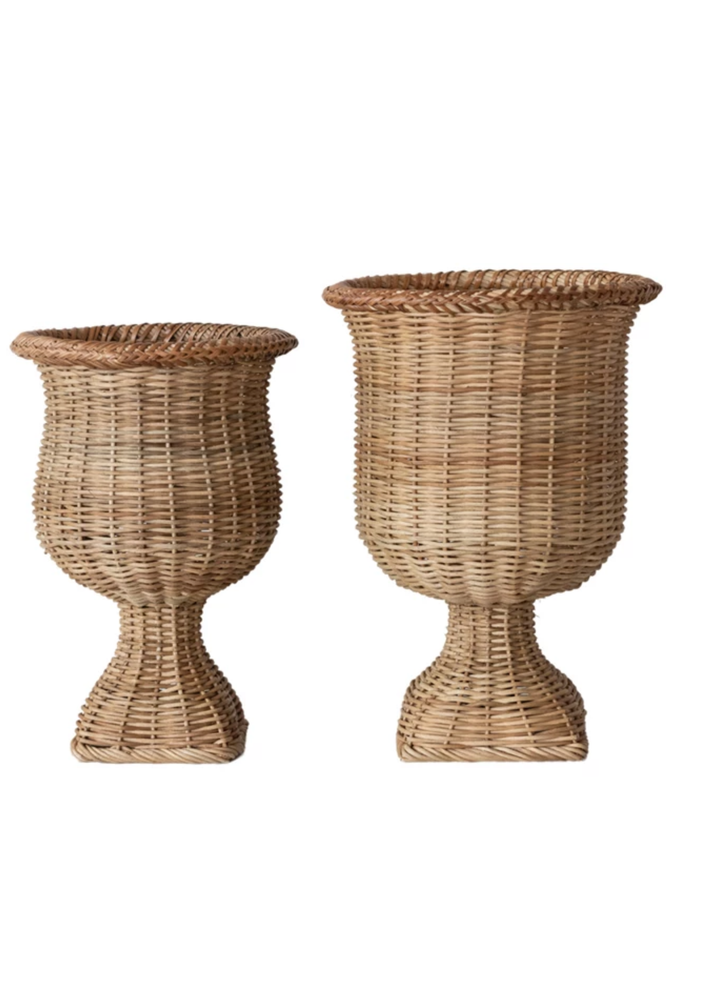 Rattan Urns, Set of 2