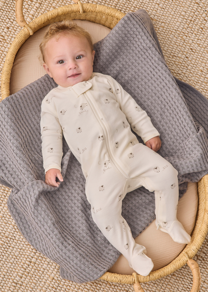 Zip Long Sleeve Sleeper Footie || Sheep