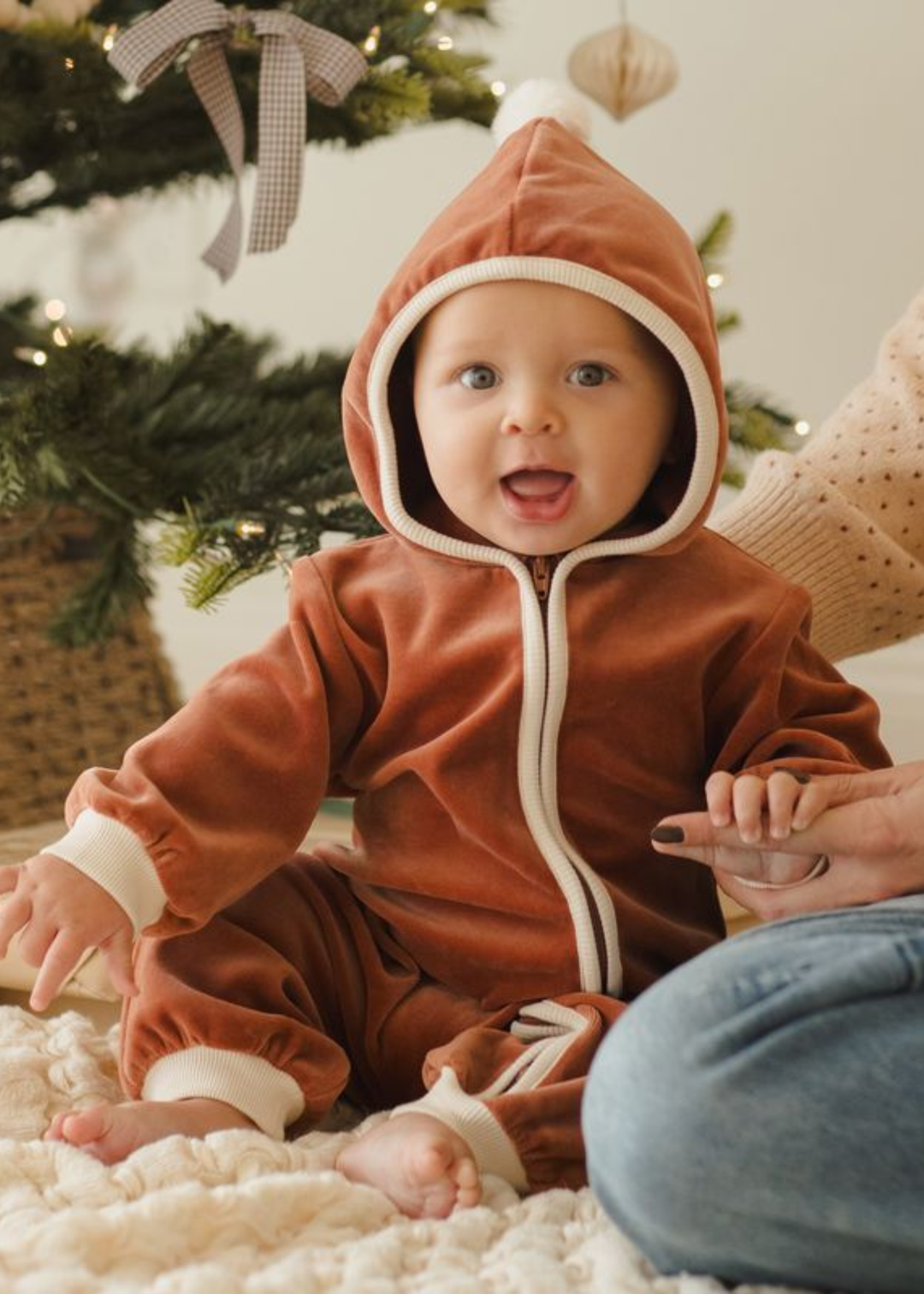 Velour Zip Jumpsuit || Cranberry