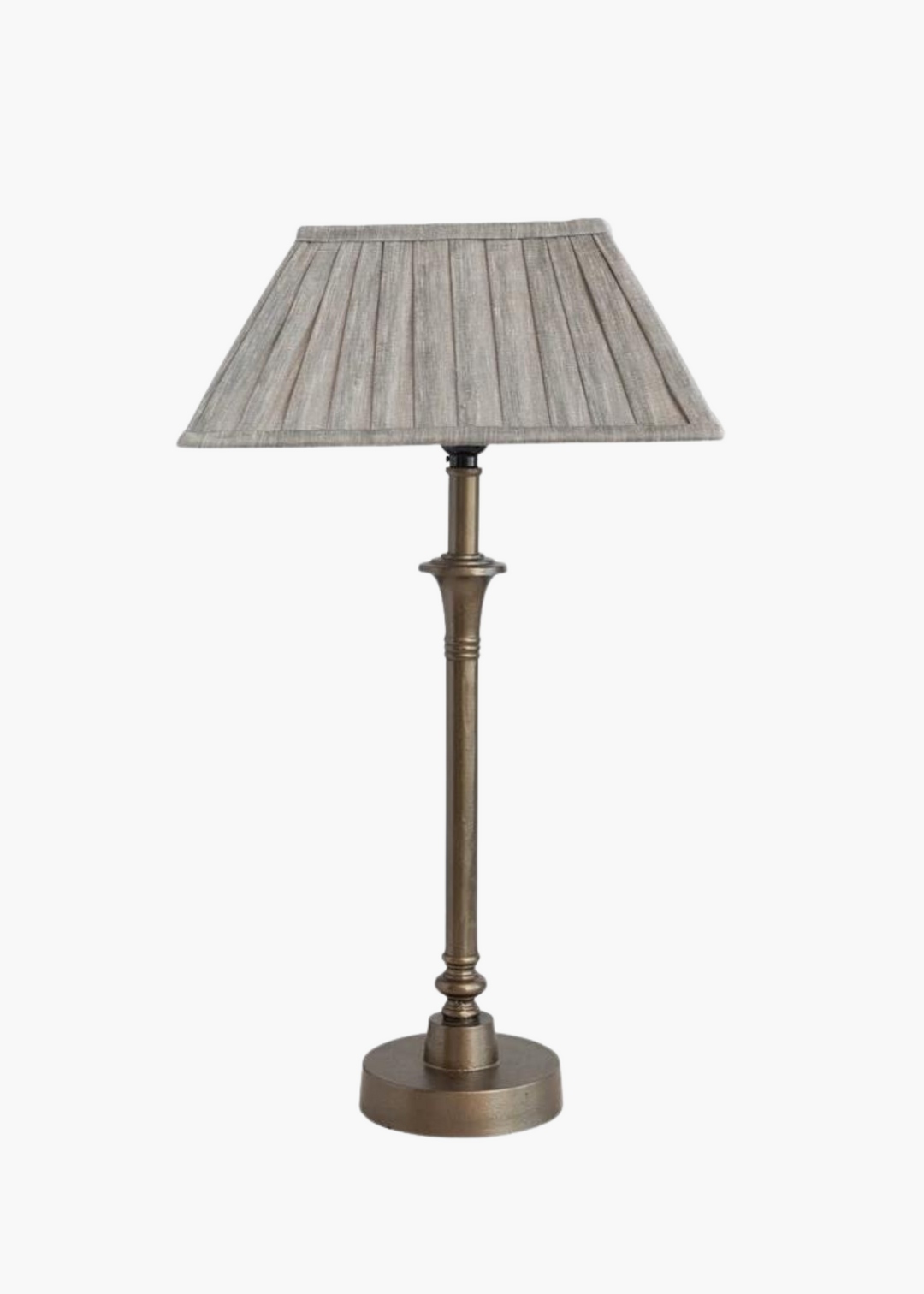 Antique Brass Lamp with Pleated Shade