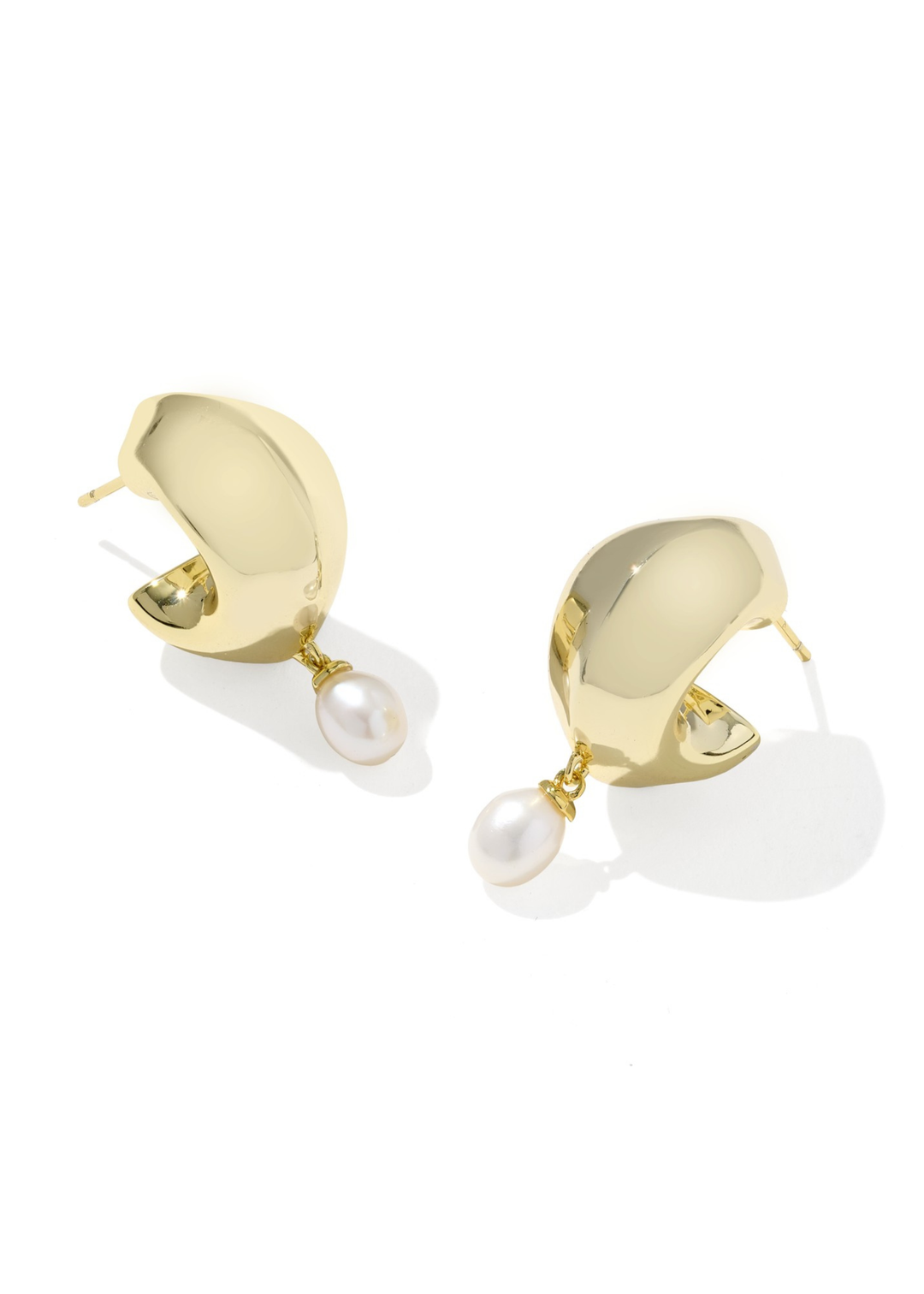 Oakland Pearl Huggie Earrings