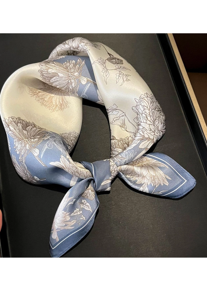 Blue Mulberry Silk Scarf