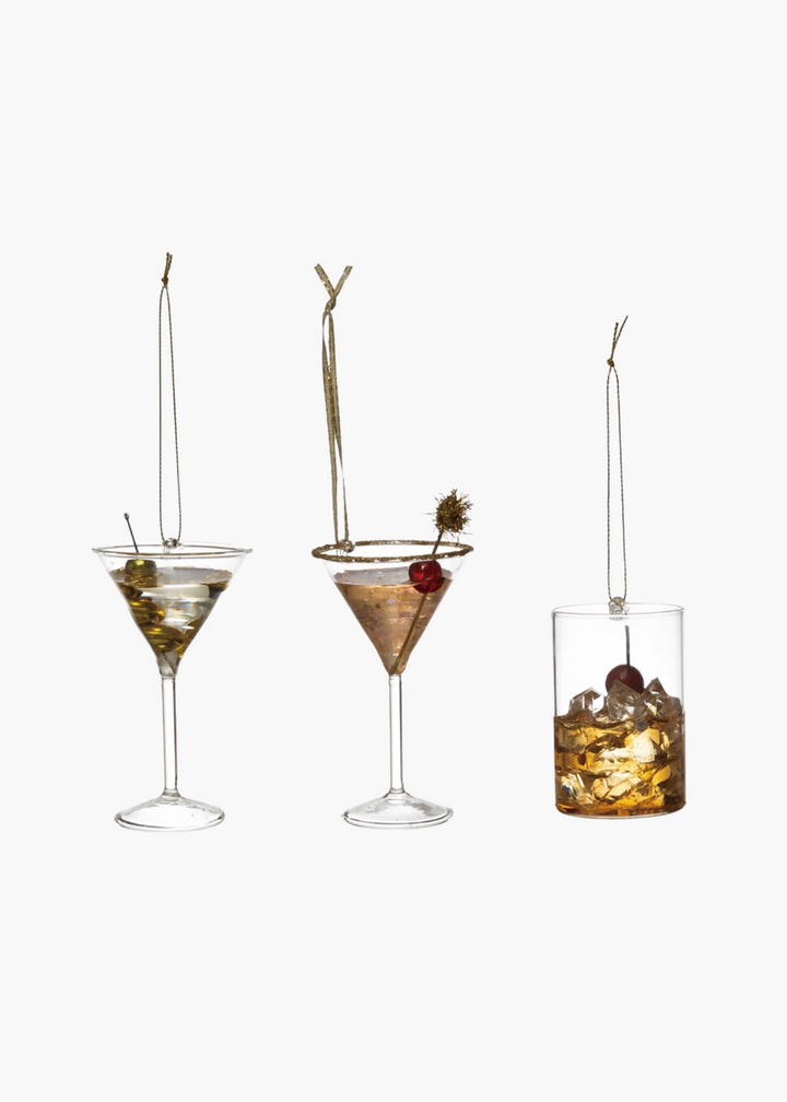 Glass Cocktail Ornament