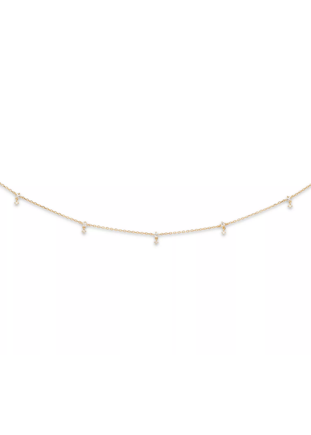 Diamond Drop Station Necklace