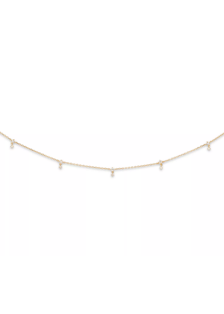 Diamond Drop Station Necklace