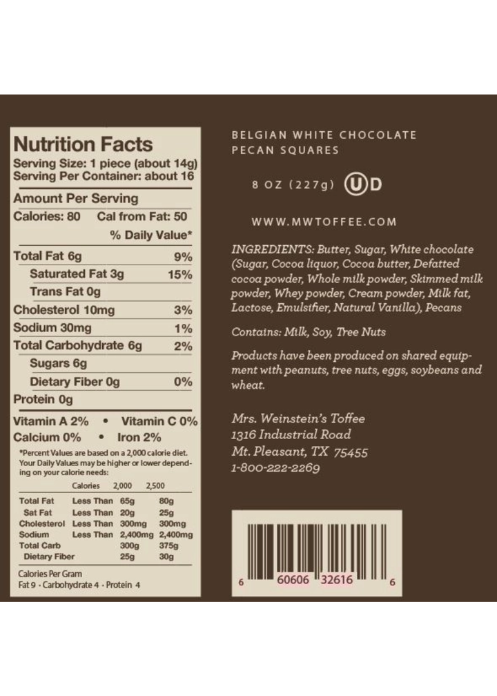 Belgian White Chocolate Pecan Toffee