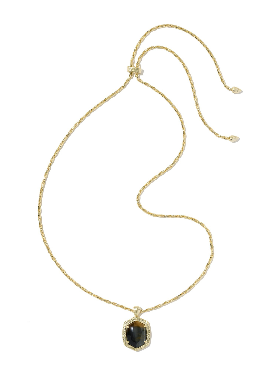 Tiger Striped Daphne Small Long Pendant Necklace