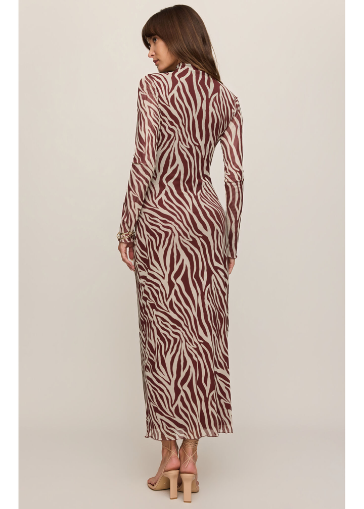 Sevilla Zebra Mesh Midi Dress