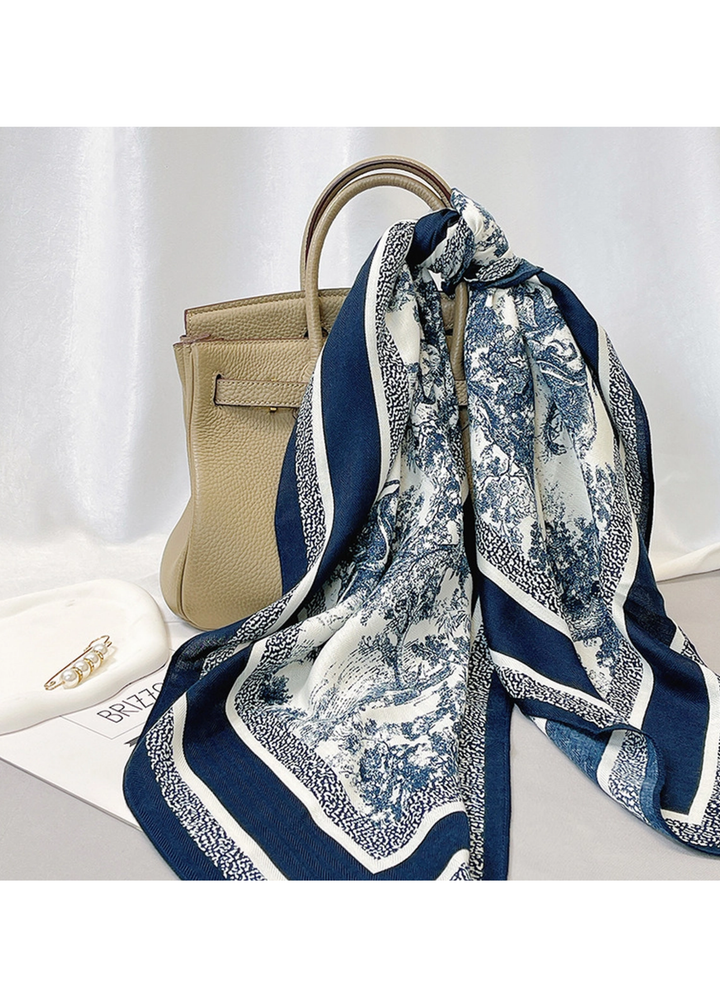 Blue & White Shawl Scarf