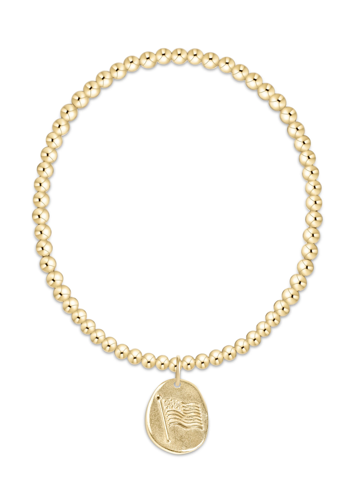 Classic Gold 3mm Bracelet - Inspire America Gold Disc