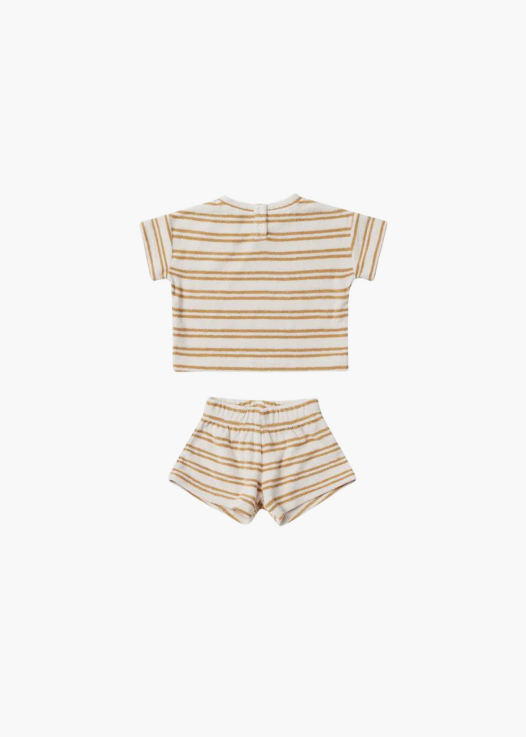 terry tee + shorts set || honey stripe - FINAL SALE