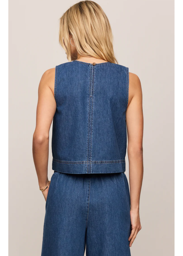 Sun Seeker Denim Cropped Tank