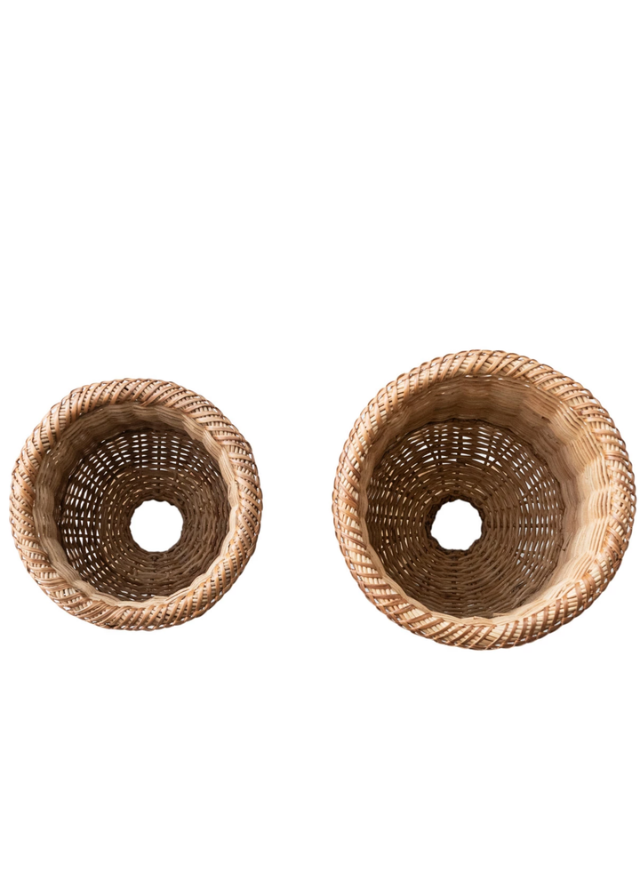 Rattan Urns, Set of 2