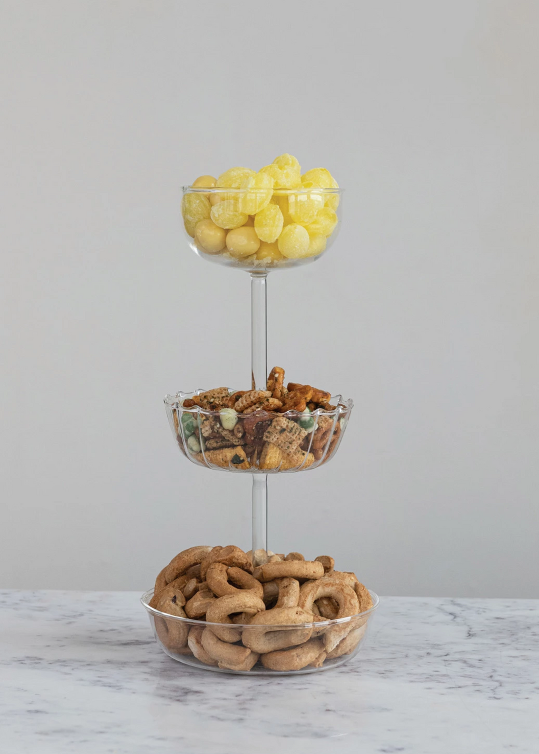 Glass Tiered Tray
