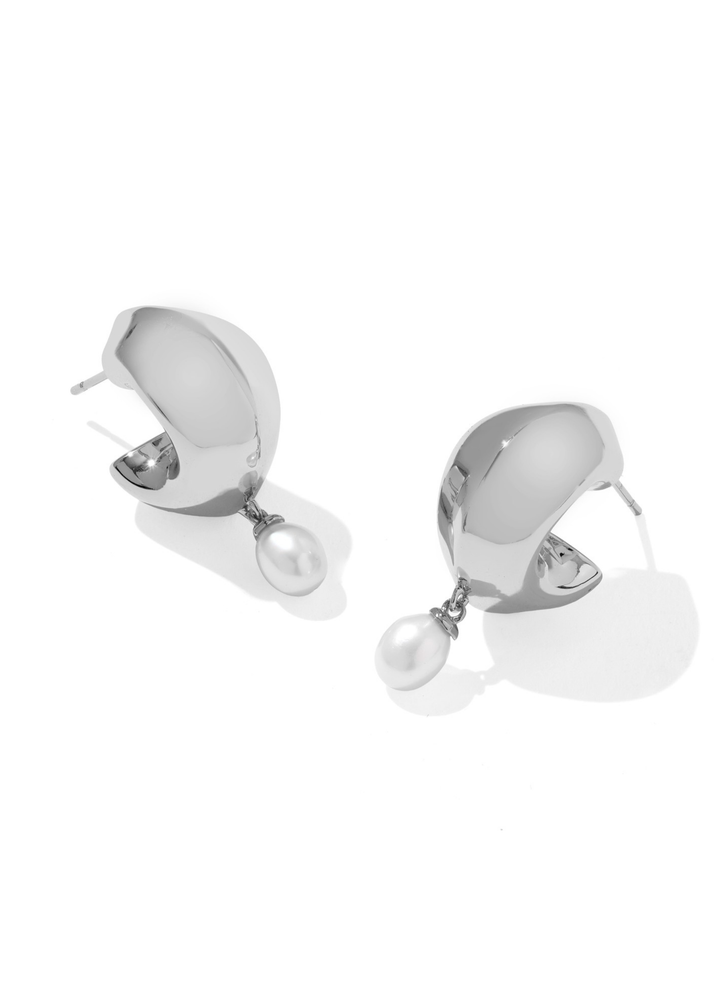 Oakland Pearl Huggie Earrings