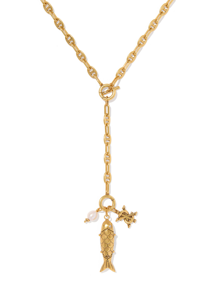 Parker Fish Long Charm Necklace