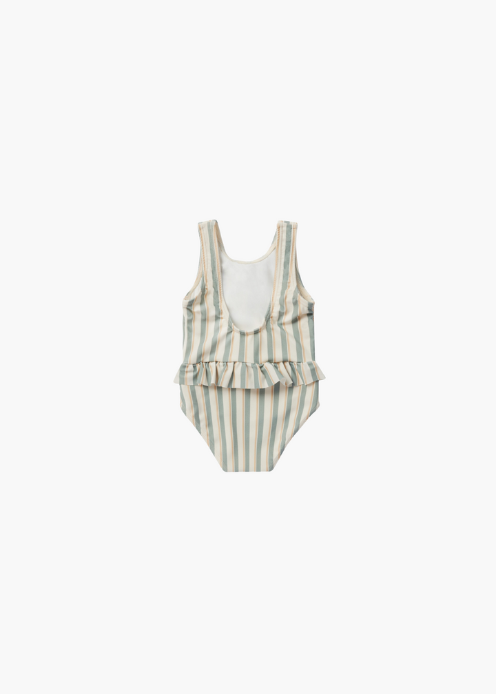 Skirted One-Piece || Aqua Stripe