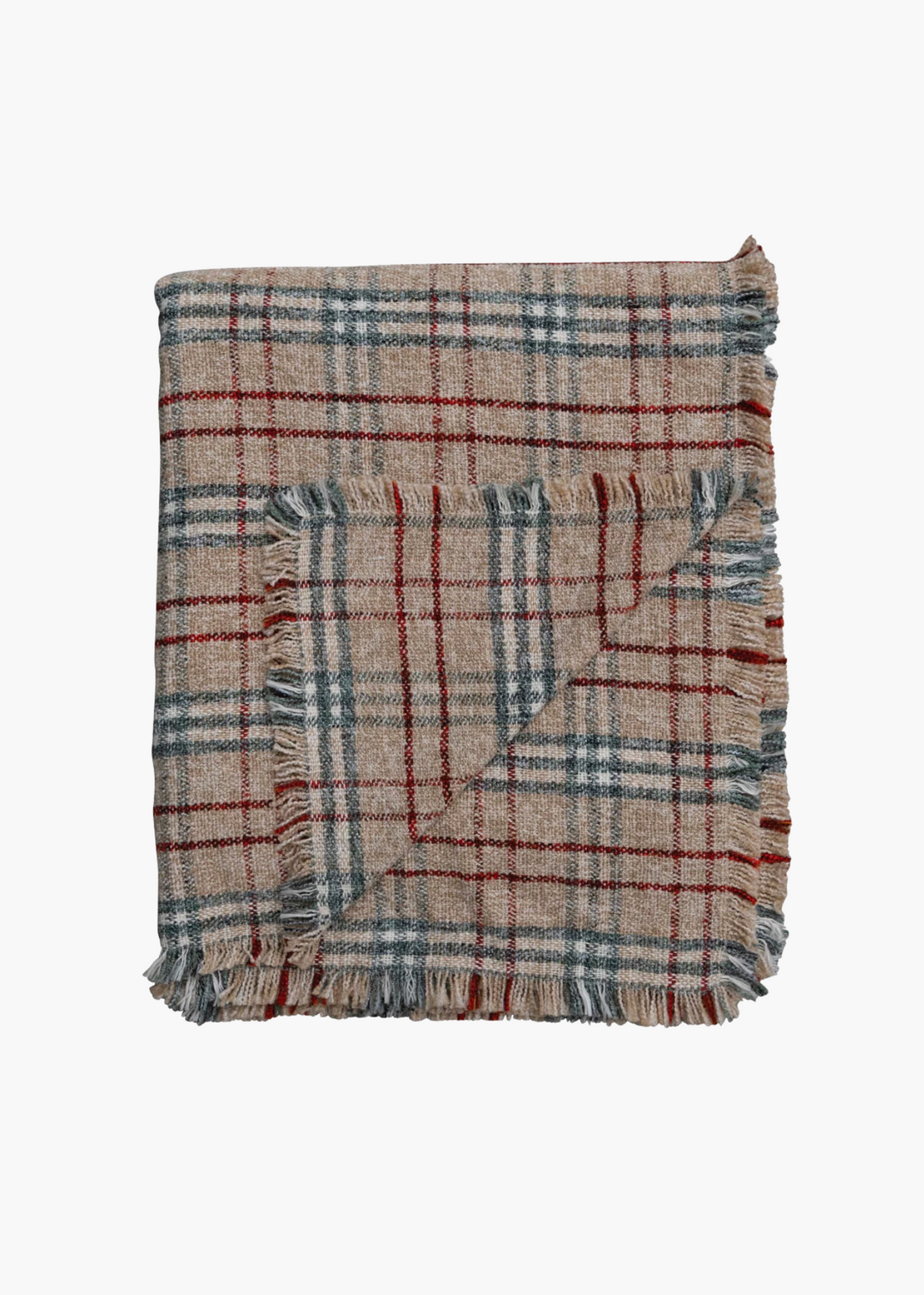 Plaid Fringe Throw