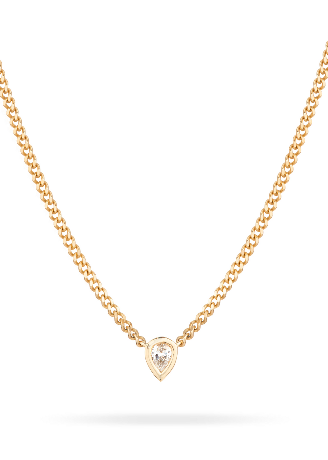 Pear Bezel Set Lab Grown Diamond Necklace