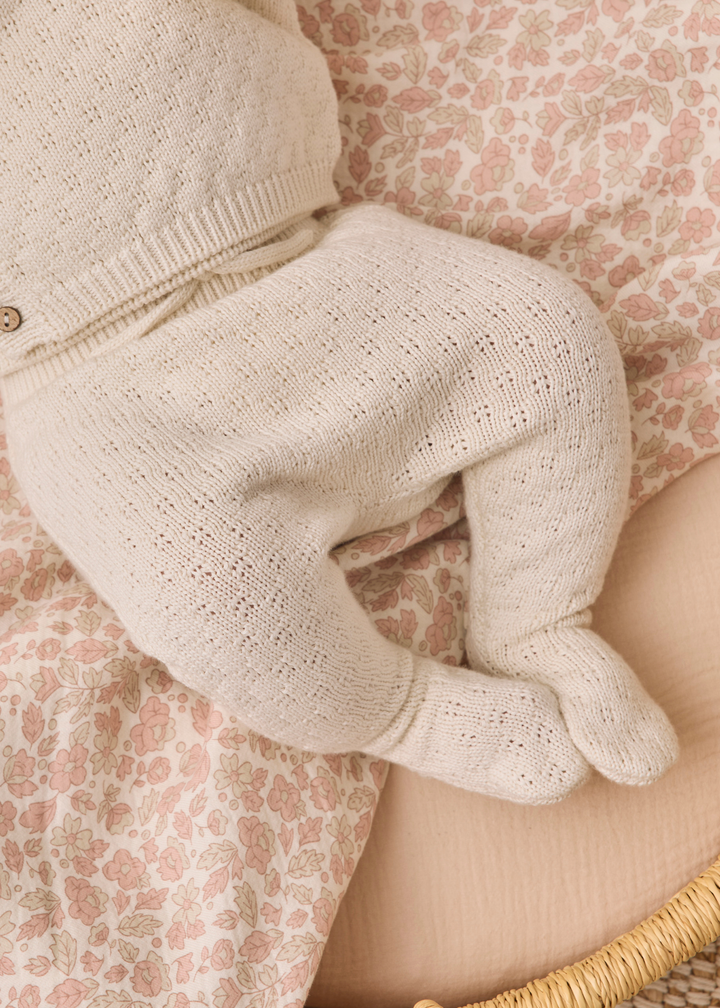 Knit Wrap Top + Pant Set || Natural