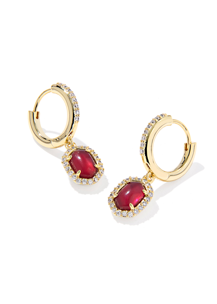 Daphne Crystal Frame Huggie Earrings