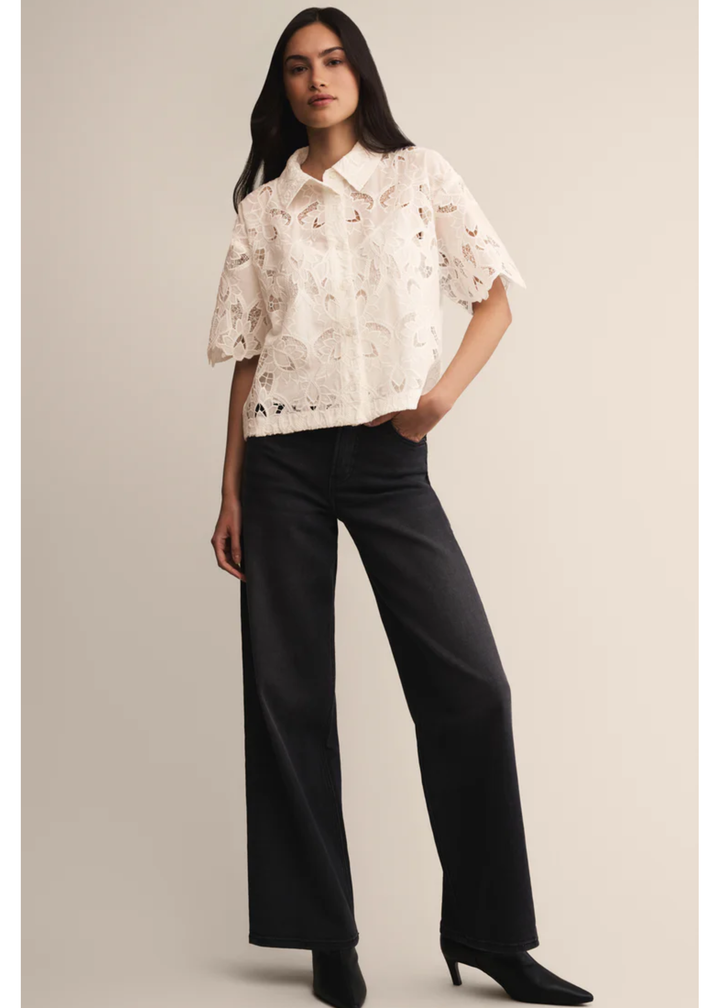 Midnight Embroidered Top