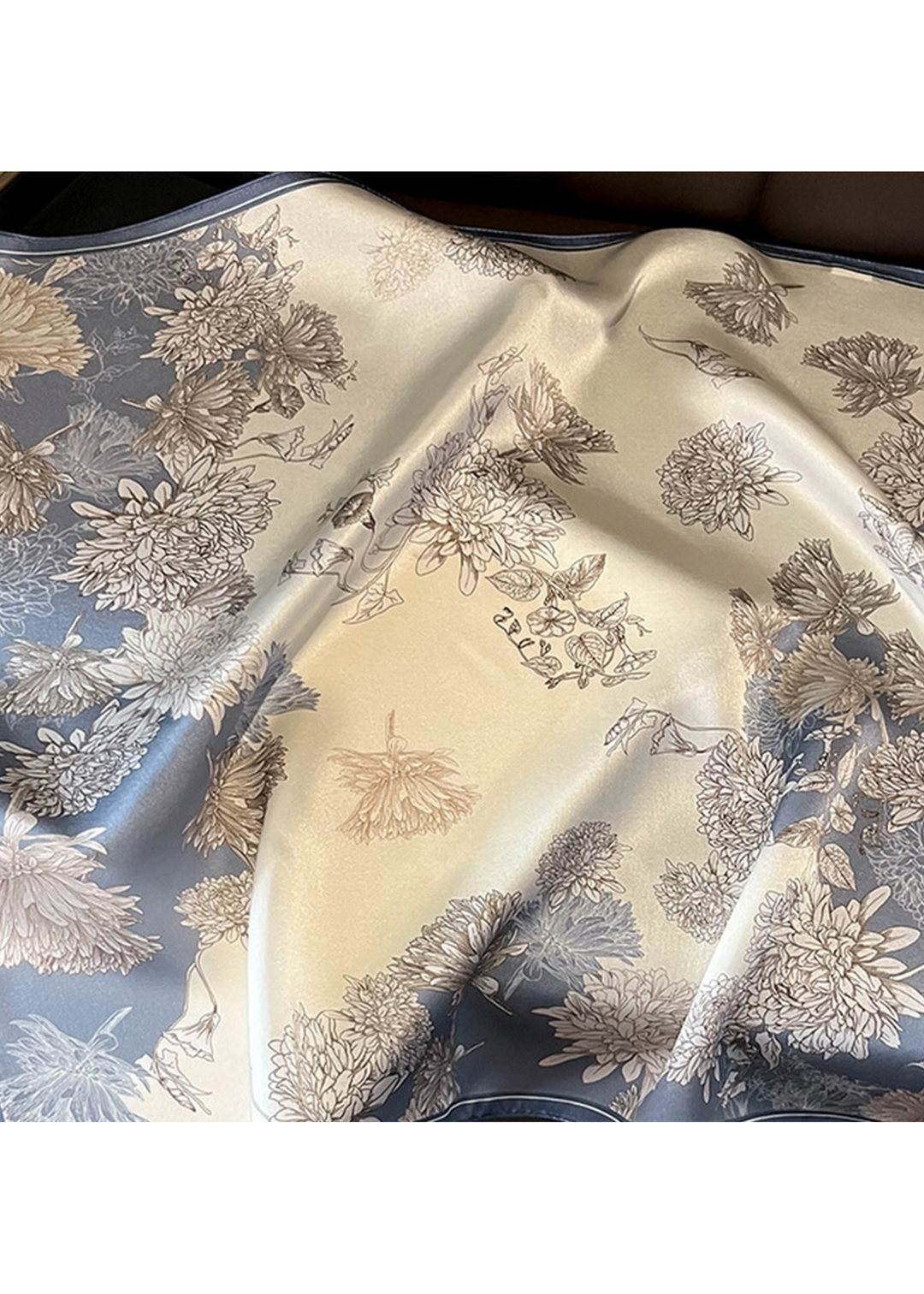 Blue Mulberry Silk Scarf
