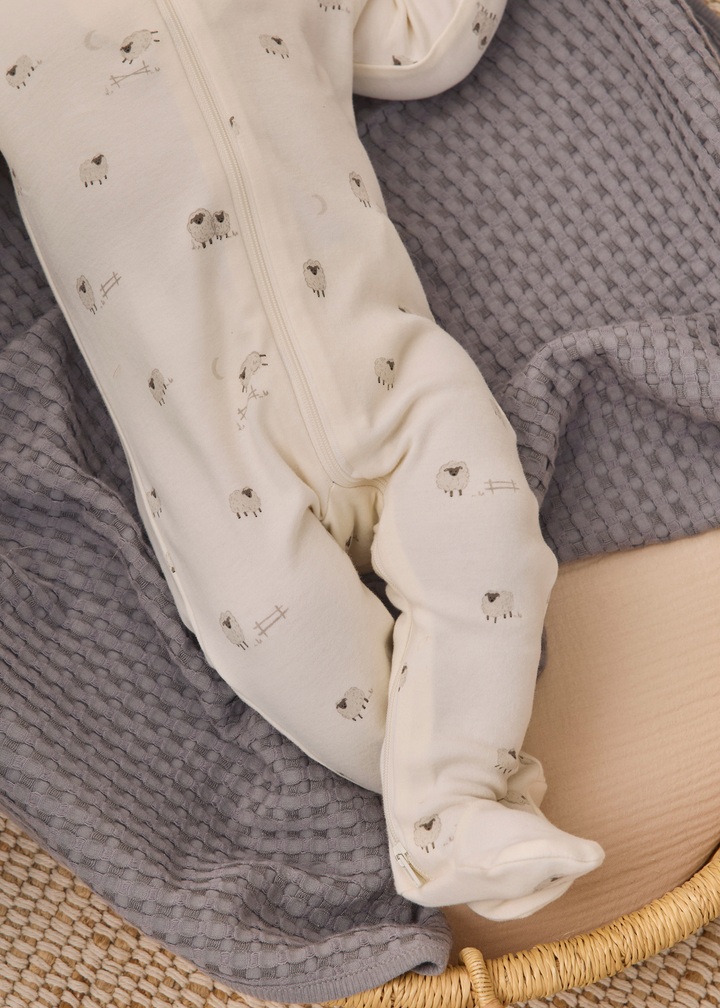 Zip Long Sleeve Sleeper Footie || Sheep