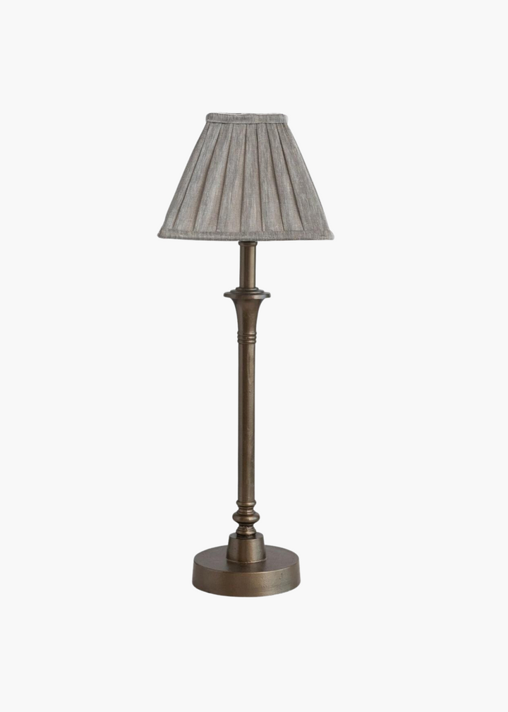 Antique Brass Lamp with Pleated Shade