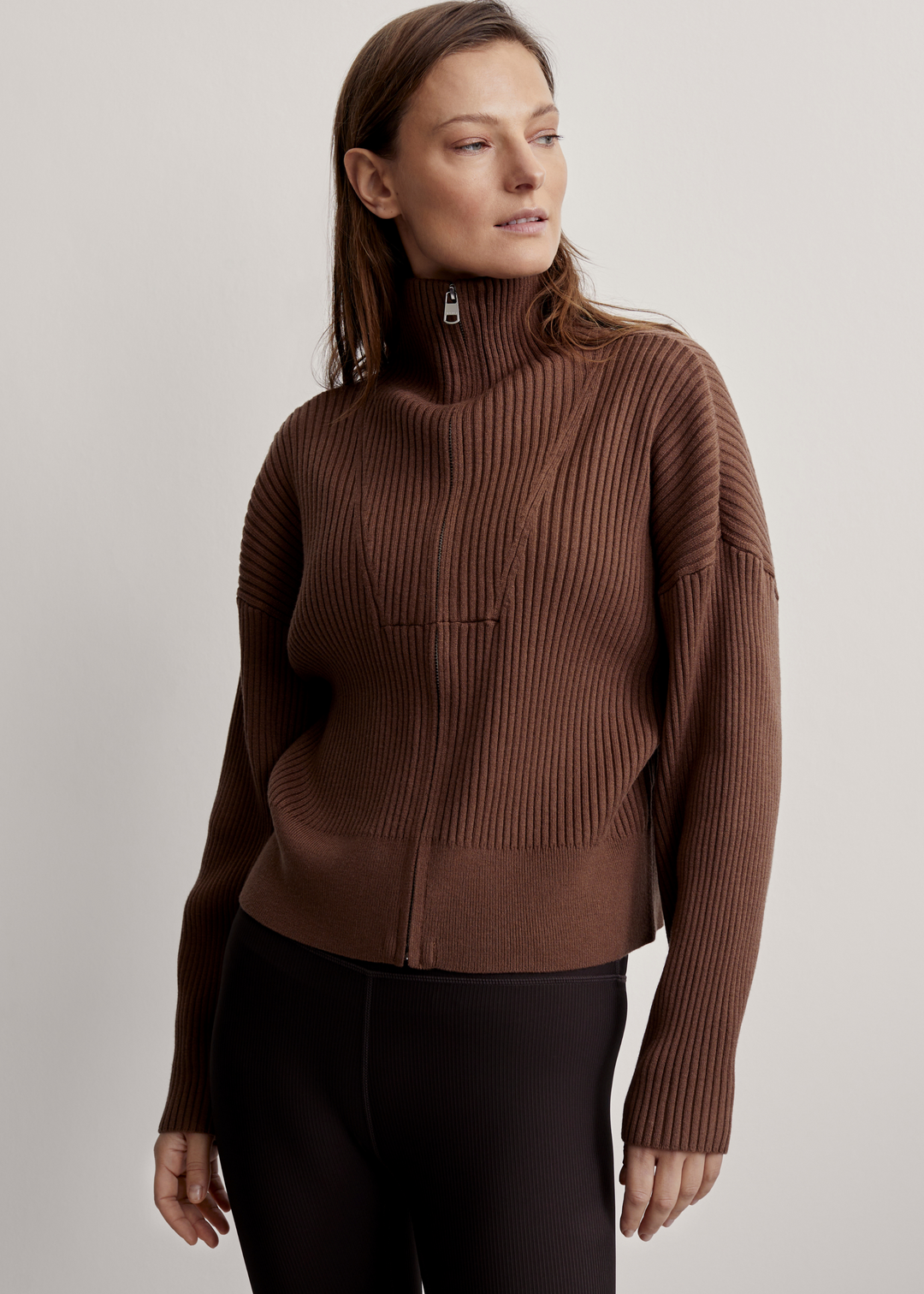 Carmen Rib Knit Zip Through - FINAL SALE