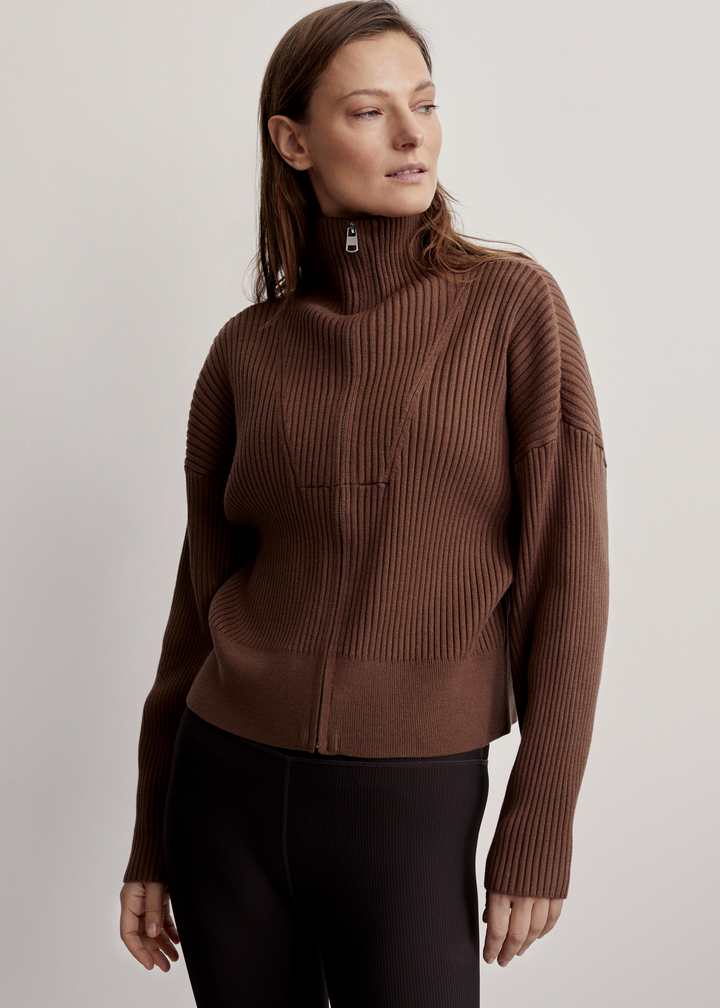 Carmen Rib Knit Zip Through