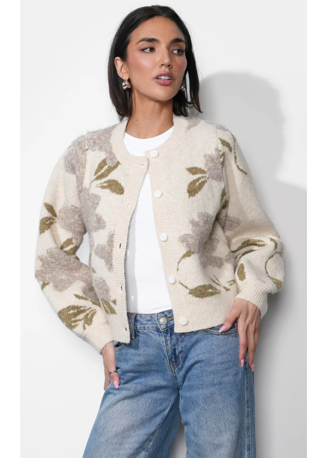 Skylar Cozy Floral Cardigan