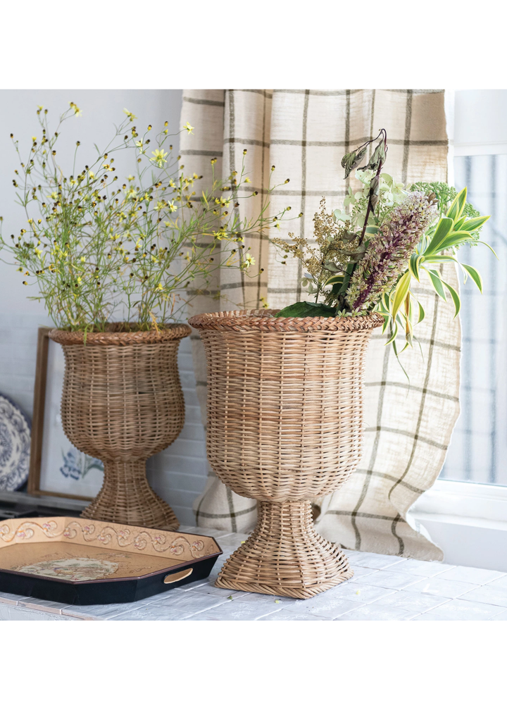 Rattan Urns, Set of 2