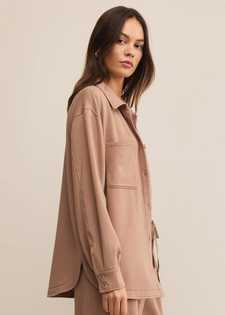 Layover Modal Fleece Button Up