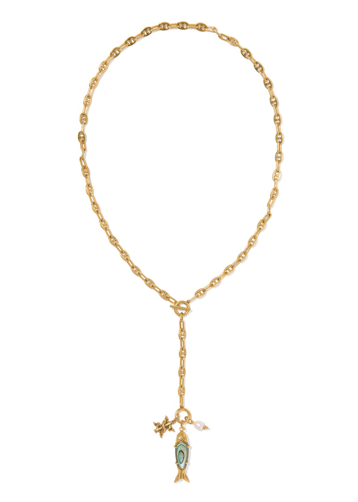 Parker Fish Long Charm Necklace