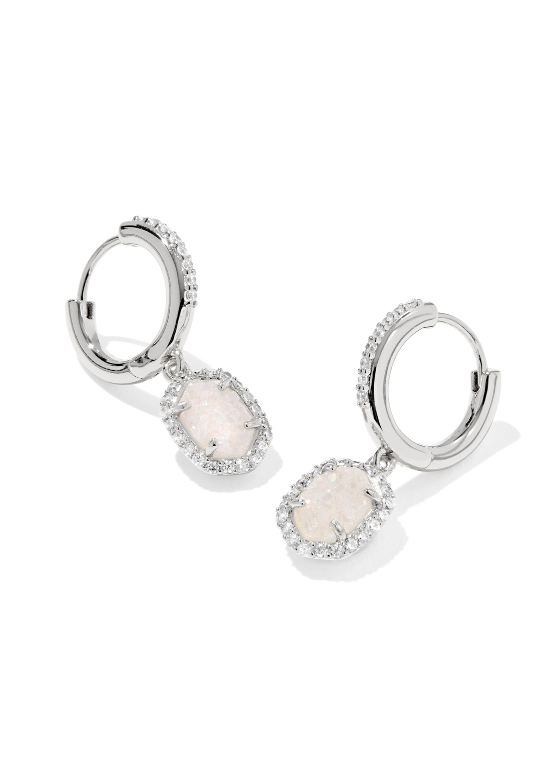 Daphne Crystal Frame Huggie Earrings