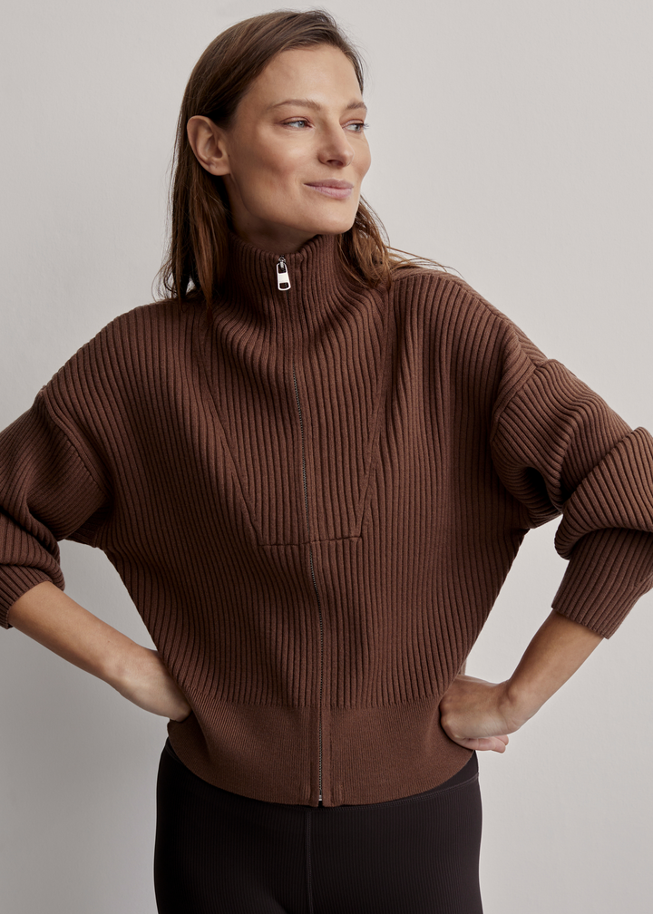 Carmen Rib Knit Zip Through