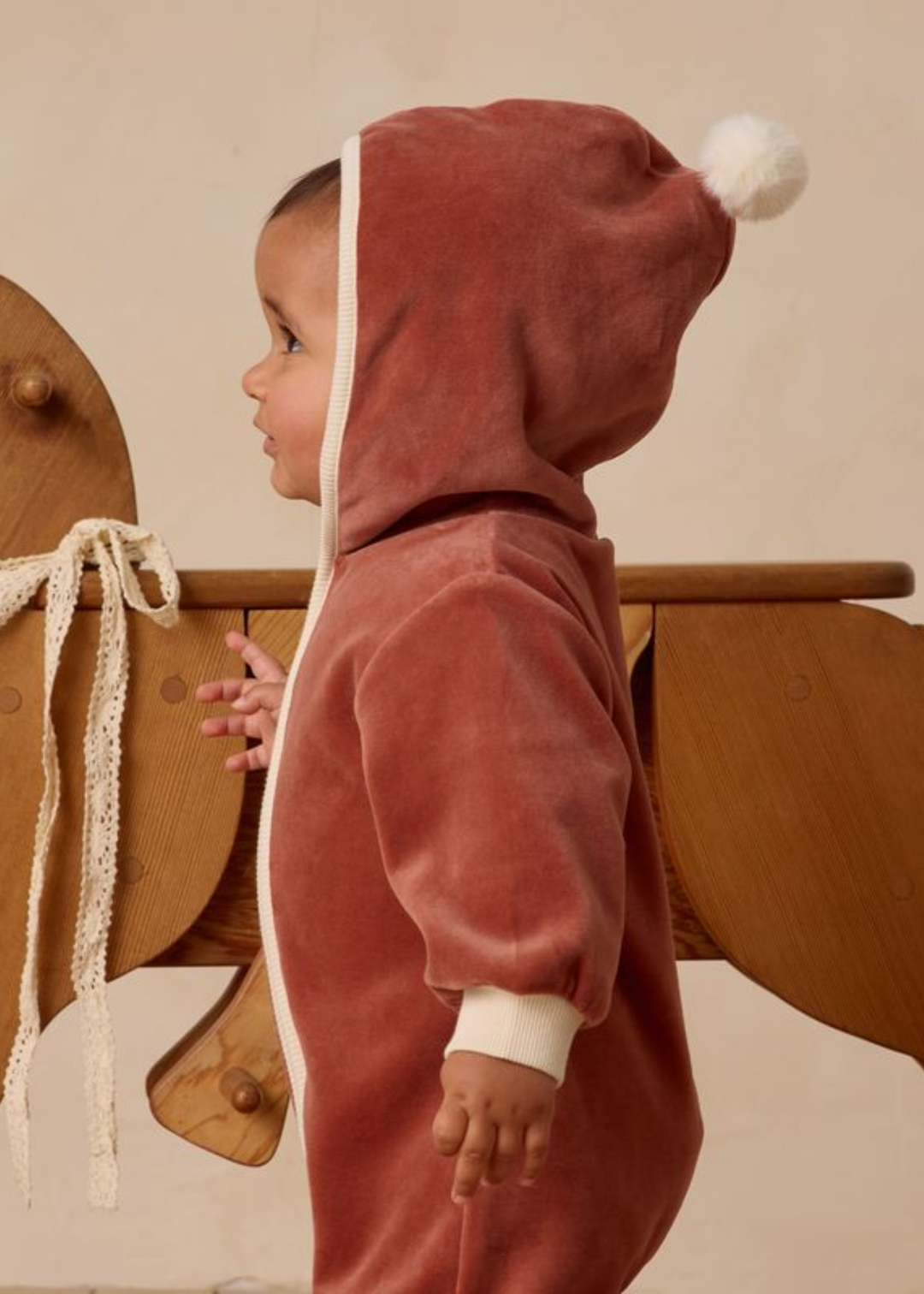 Velour Zip Jumpsuit || Cranberry