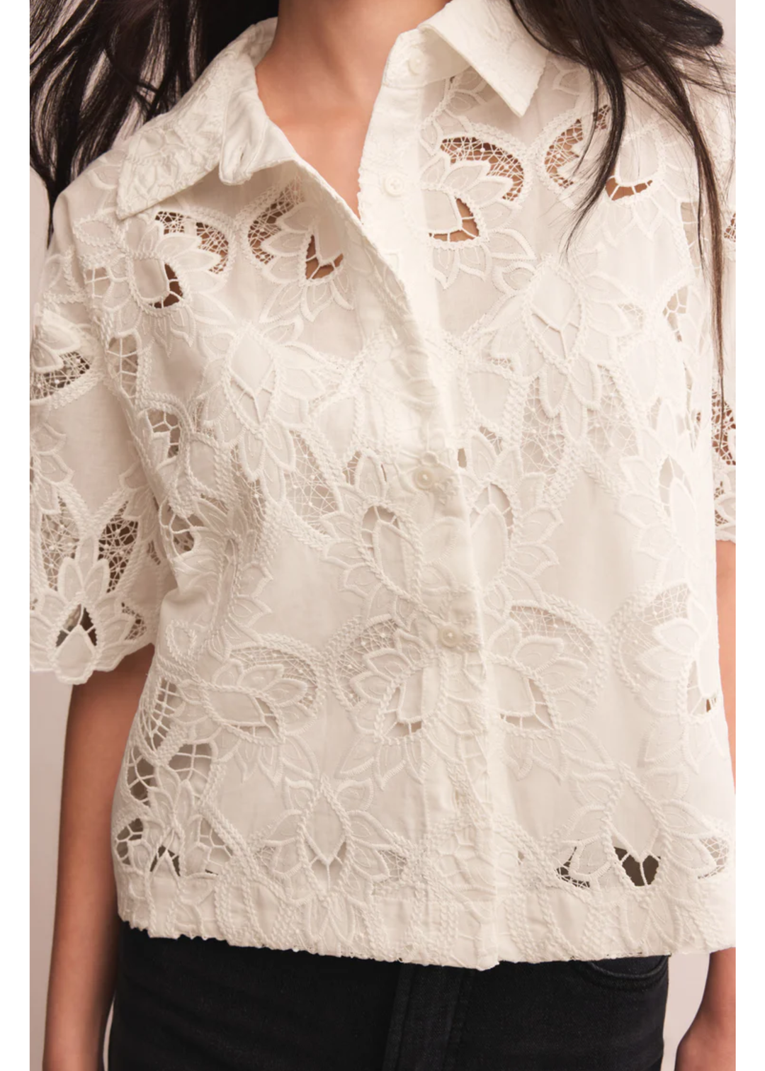 Midnight Embroidered Top